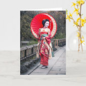 Carte Geisha japonais à Kyoto (Fleur jaune)