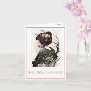 Carte Geisha japonaise gracieuse -