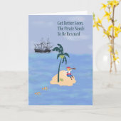 Carte Gel Well pour Jeune Garçon avec Pirate (Fleur jaune)