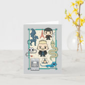 Carte GELLERT GRINDELWALD™ et dessin sur os (Fleur jaune)