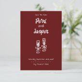 Carte Gem & Stylo Enregistrer la date Ruby (Debout devant)