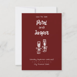 Carte Gem & Stylo Enregistrer la date Ruby