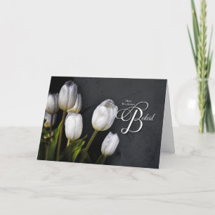 Carte GEMAN Sympathie Tulipes blanches brillantes sur le