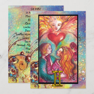 CARTE GEMEAUX, AMOUREUX TAROT ASTROLOGIE ZODIAQUE ANNIVE