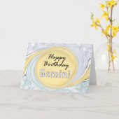 Carte Gémeaux de joyeux anniversaire (Fleur jaune)