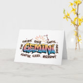 Carte Gémeaux Zodiaque Graffiti (Fleur jaune)