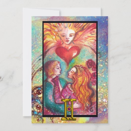 CARTE GEMINI, AMOUREUX TAROT ASTROLOGIE ZODIAQUE ANNIVER (Devant)
