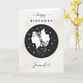 Carte Gemini Astrologie Zodiac Star Sign Horoscope Chic (Fleur jaune)