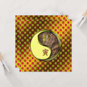 Carte Gemini & Earth Tiger Flat Greeting Card (Devant/Arrière en situation)