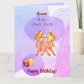 Carte Gemini Joyeux Anniversaire / 21 mai - 20 juin (Devant)