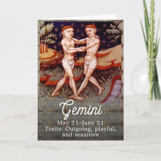 Carte Gemini Jumeaux Zodiac Signal Anniversaire (Devant)