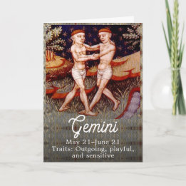 Carte Gemini Jumeaux Zodiac Signal Anniversaire