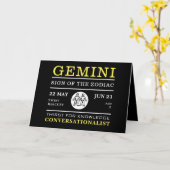 Carte Gemini Sign of the Zodiac, astrologie (Fleur jaune)