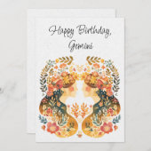 Carte Gemini Twins Zodiac Boho Anniversaire (Devant / Derrière)