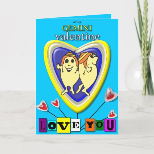 Carte Gemini Valentine/Zodiac. (Devant)