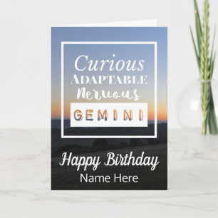 Carte Gemini Zodiac Amusants Caractéristiques Anniversai