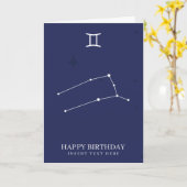 Carte Gemini Zodiac Star Sign Custom Anniversaire (Fleur jaune)