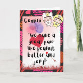 Carte Gemini Zodiac Valentines (Devant)