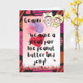 Carte Gemini Zodiac Valentines (Fleur jaune)