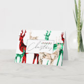 Carte Gemstone Crystal Reindeer Joyeux Noël (Devant)