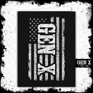 Carte Gen X Gen Xer Génération X American Flag Gen X