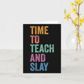 Carte Gen Z Alpha Retour à l'école Enseignant Il est tem (Fleur jaune)