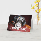 Carte Général d'anniversaire - chiot fouineur de (Fleur jaune)