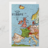 Carte générale de l'Europe vintage du 20e siècle (Devant / Derrière)