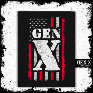 Carte Génération Fière X Gen Xer American Flag Gen X
