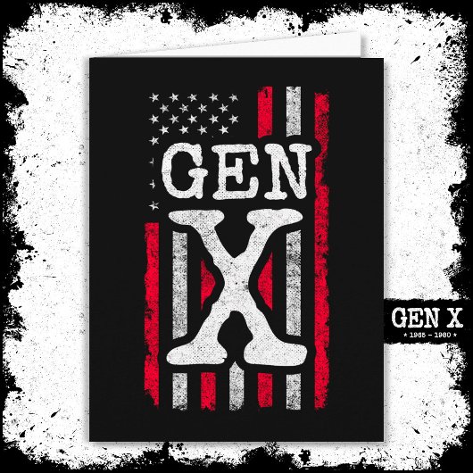 Carte Génération X American Flag Fier Gen Xer Gen X