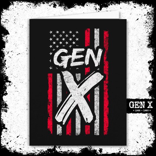 Carte Génération X American Flag Fier Gen Xer Gen X