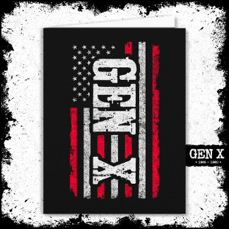 Carte Génération X American Flag Fier Gen Xer Gen X