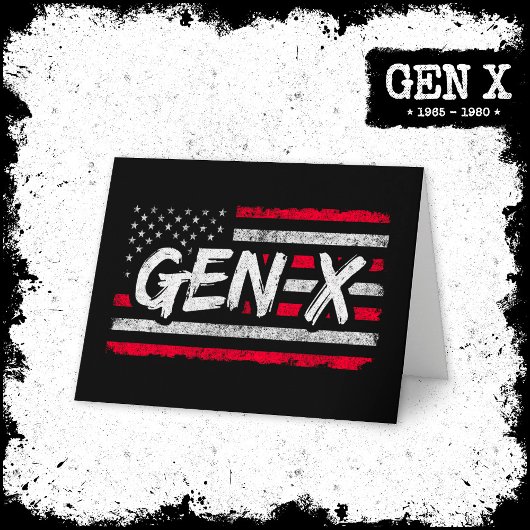 Carte Génération X American Flag Fier Gen Xer Gen X