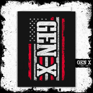 Carte Génération X Gen Xer Fier American Flag Gen X
