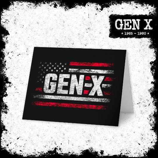 Carte Génération X Gen Xer Gen X American Flag Gen X