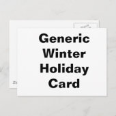 Carte générique de vacances d'hiver (Devant / Derrière)