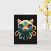 Carte Générique Octopus Cat unique - À Porter Sur Hallow (Fleur jaune)