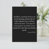 Carte Genèse 27:41 KJV Bible Écriture Salutation (Debout devant)