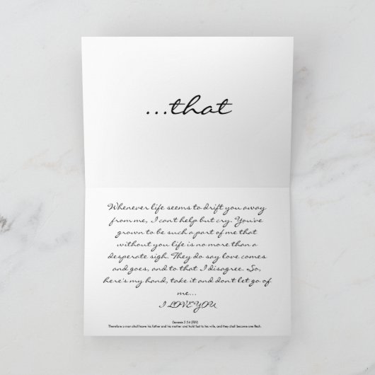 Carte Genèse 2:24 - Customisé (Intérieur)