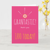 Carte Génial ! Joyeux 100 anniversaire à grand-mère (Fleur jaune)