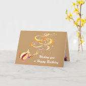 Carte Génie d'anniversaire (Fleur jaune)