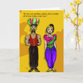 Carte Génie de Birthday (Fleur jaune)