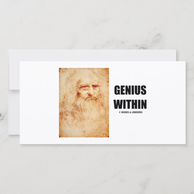 Carte Genius Within (Leonardo da Vinci Autoportrait) (Devant)