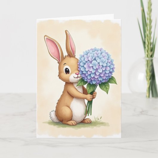 Carte Gentle Furry Friend Flower Card (Devant)