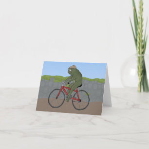 Carte Gentleman Frog on a Bicycle Note Card