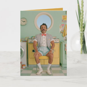 Carte Gentleman Rétro dans une buanderie pastel