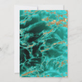 Carte Géode Aquarelle Turquoise Moderne  BarefootBride™ (Dos)