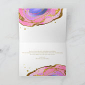 Carte Géode bleu rose et or | Joyeux anniversaire (Intérieur)