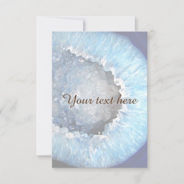 Carte Géode cristal bleu tombé (Devant)