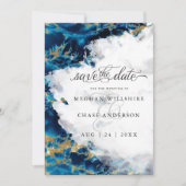 Carte Géode d'aquarelle Blue Sapphire BarefootBride™ (Devant)